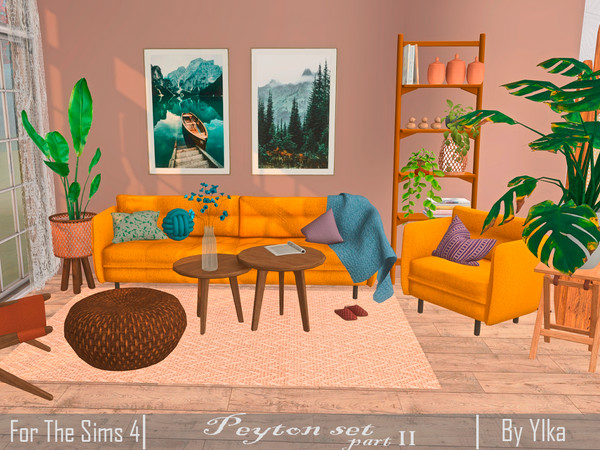 Sims 4 — Peyton set part II by Ylka — This is a decor for your living room. This set includes: 1) Plant stand - has 4