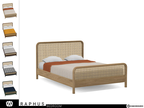 Sims 4 — Raphus Double Bed by wondymoon — - Raphus Bedroom - Double Bed - Wondymoon|TSR - Creations'2022