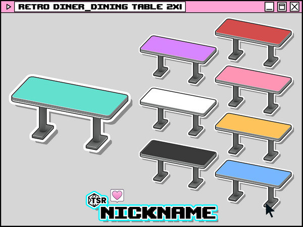 Sims 4 — retro diner_dining table 2x1 by NICKNAME_sims4 — retro diner set 10 package files. retro diner_counter retro