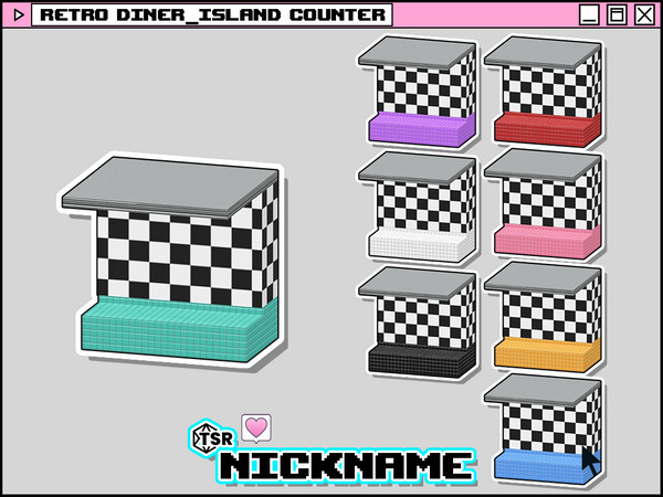 Sims 4 — retro diner_island counter by NICKNAME_sims4 — retro diner set 10 package files. retro diner_counter retro