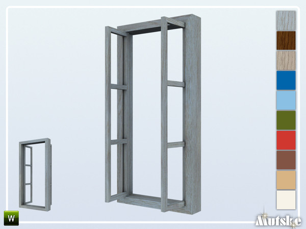 Sims 4 — Kafenes Window Middle Open 1x1 by Mutske — Part of the construtionset Kafenes. Made by Mutske@TSR.