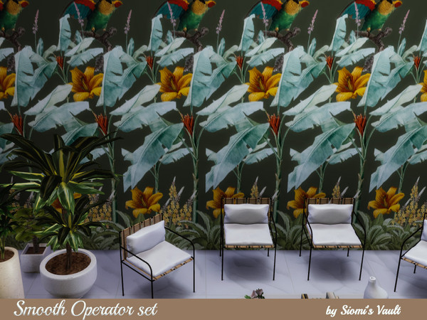 Sims 4 — Smooth Operator set wall by siomisvault — Can you get enough of tropical walls? No? You came to the right place