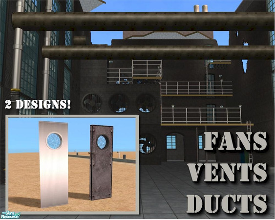 Sims 2 — Circular Small Grill Window by Cyclonesue — A grill window for industrial lots. In both high-tech brushed