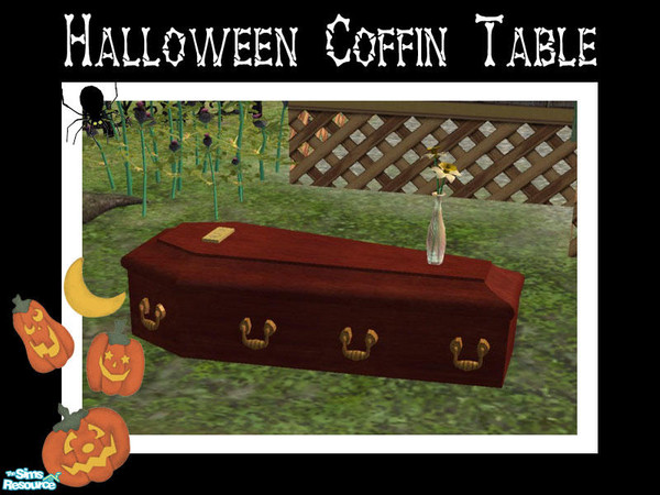 Sims 2 — Halloween Coffin Table by Shakeshaft — Part of a set of Caskets and Graves to decorate your sim