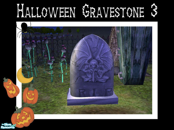 Sims 2 — Halloween Gravestone 3 by Shakeshaft — Part of a set of Caskets and Graves to decorate your sim