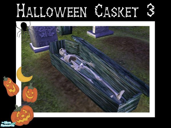 Sims 2 — Halloween Casket 3 by Shakeshaft — Part of a set of Caskets and Graves to decorate your sim cemeteries....also 2