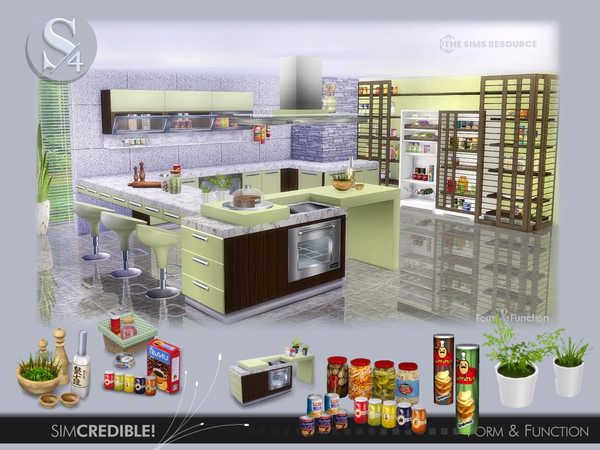 Sims 4 — Form and Function Pantry [web transfer] by SIMcredible! — The second part of our Form & Function series is