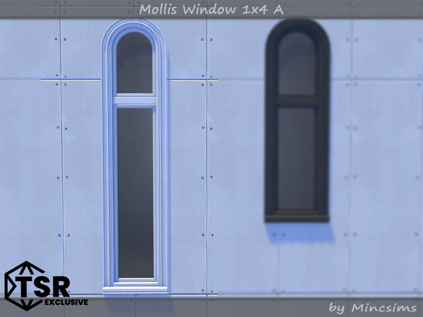 Sims 4 — Mollis Window 1x4 A by Mincsims — Basegame Compatible 8 swatches for Medium Wall
