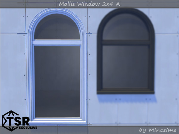 Sims 4 — Mollis Window 2x4 A by Mincsims — Basegame Compatible 8 swatches for Medium Wall