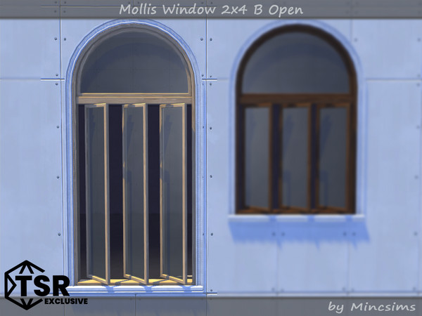 Sims 4 — Mollis Window 2x4 B Open by Mincsims — Basegame Compatible 8 swatches for Medium Wall