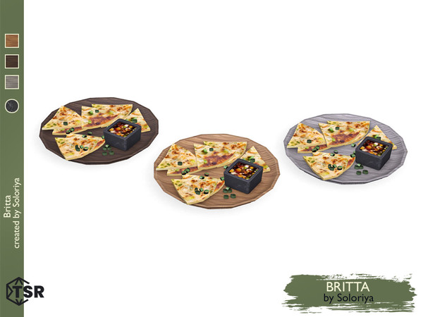 Sims 4 — Britta. Scallion Pancakes by soloriya — Decorative scallion pancakes. Part of Britta set. 3 color variations.