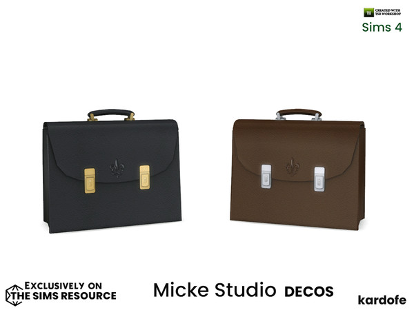 Sims 4 — kardofe_Micke Studio_Portfolio by kardofe — Leather briefcase, decorative, in two colour options