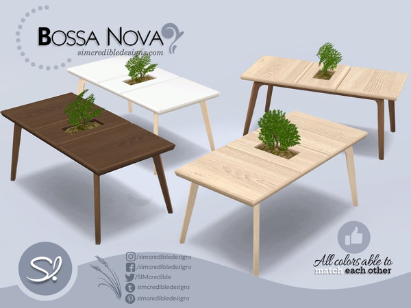 Sims 4 — Bossa Nova Dining Table 2x1 by SIMcredible! — by SIMcredibledesigns.com available exclusively at TheSimsResource