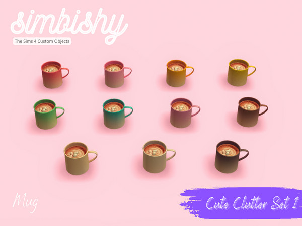 Sims 4 — Cute Clutter - Mug by simbishy — A simple mug of hot chocolate with tiny marshmallows.