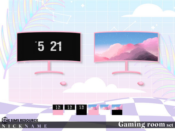 Sims 4 — Gaming room set_computer by NICKNAME_sims4 — Gaming room set 12 package files. -Gaming room set_desk L -Gaming