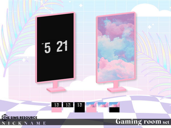Sims 4 — Gaming room set_monitor (tv) by NICKNAME_sims4 — Gaming room set 12 package files. -Gaming room set_desk L