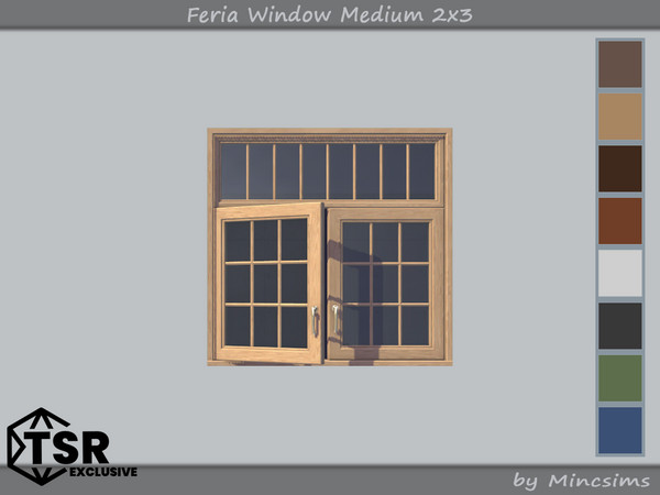 Sims 4 — Feria Window Medium 2x3 by Mincsims — 8 swatches Basegame Compatible