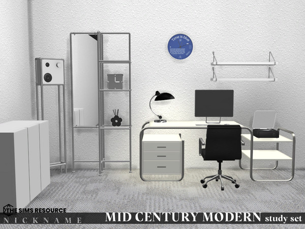 Sims 4 — MID CENTURY MODERN study set by NICKNAME_sims4 — MID CENTURY MODERN study set 10 package files. MID CENTURY