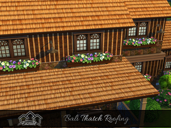 Sims 4 — BaliThatchRoof_1 by Emerald — Unique design long-lasting eco natural thatch roof.