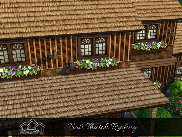 Sims 4 — BaliThatchRoof_2 by Emerald — Unique design long-lasting eco natural thatch roof.
