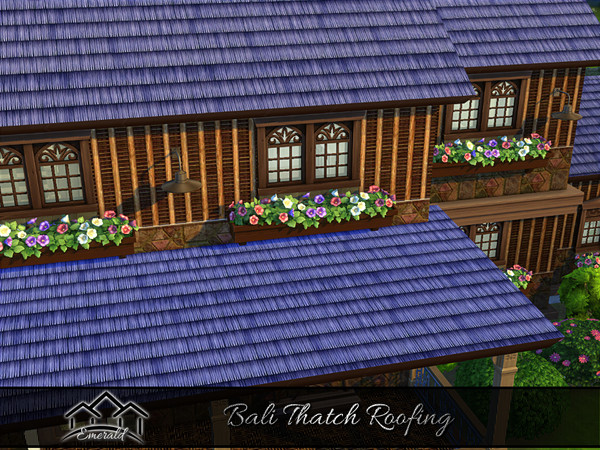 Sims 4 — BaliThatchRoof_3 by Emerald — Unique design long-lasting eco natural thatch roof.