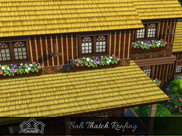Sims 4 — BaliThatchRoof_4 by Emerald — Unique design long-lasting eco natural thatch roof.