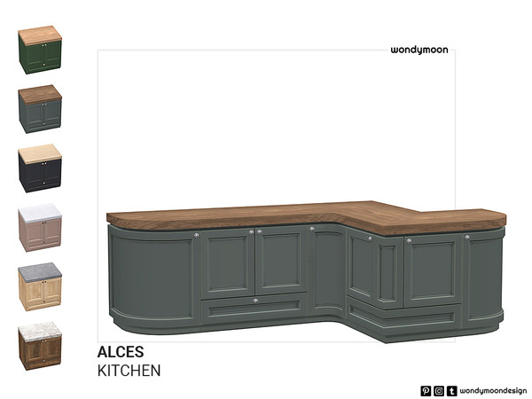 Sims 4 — Alces Counter II by wondymoon — Alces Kitchen Counter II Wondymoon Sims 4 Creations | 2023
