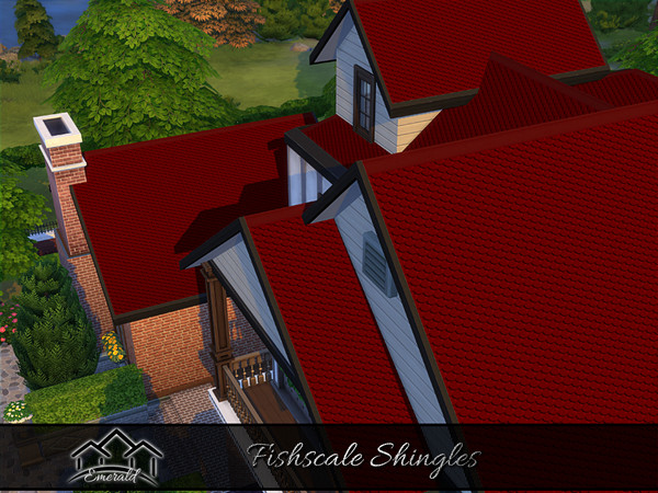 Sims 4 — Fishscale Shingles 1 by Emerald — Beautiful and versatile style.