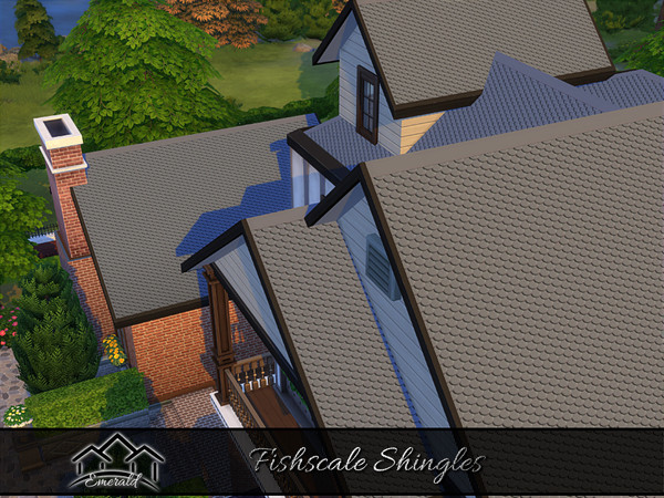 Sims 4 — Fishscale Shingles 3 by Emerald — Beautiful and versatile style.