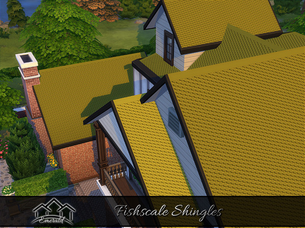 Sims 4 — Fishscale Shingles 4 by Emerald — Beautiful and versatile style.
