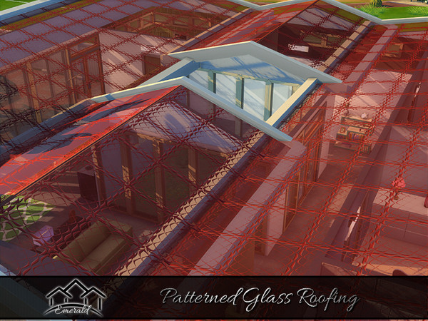 Sims 4 — PatternedGlassRoof_2 by Emerald — Glass Roofing will allow the light to flow through and create a lovely glow.