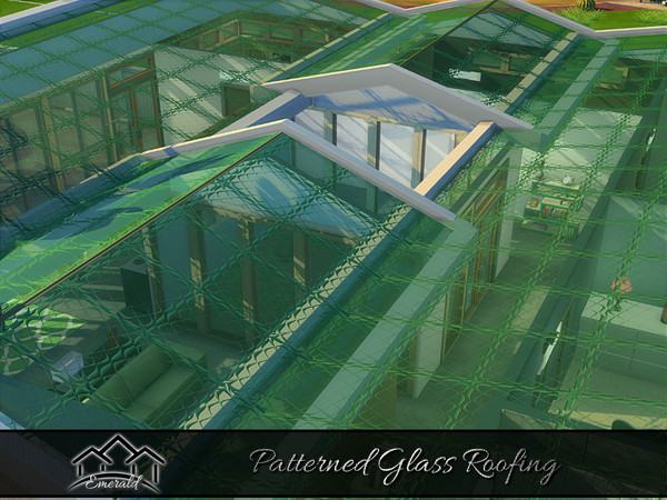 Sims 4 — PatternedGlassRoof_3 by Emerald — Glass Roofing will allow the light to flow through and create a lovely glow.