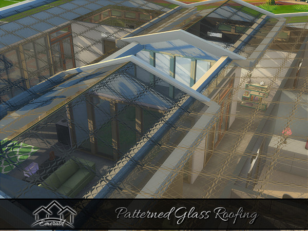 Sims 4 — PatternedGlassRoof_4 by Emerald — Glass Roofing will allow the light to flow through and create a lovely glow.