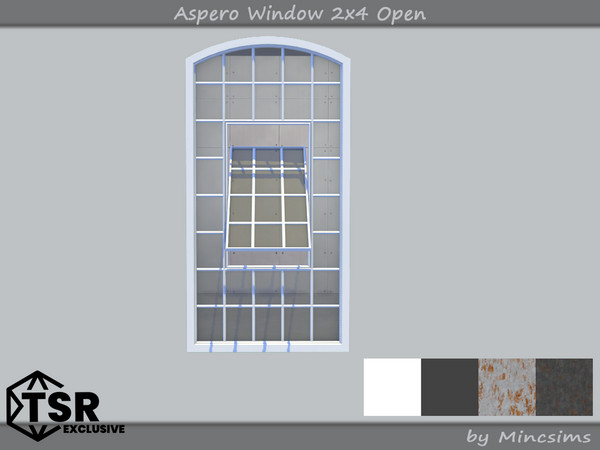 Sims 4 — Aspero Window 2x4 Open by Mincsims — 2 tiles, medium wall 4 swatches