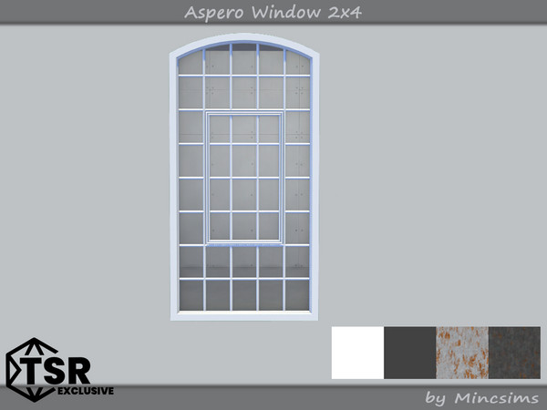 Sims 4 — Aspero Window 2x4 by Mincsims — 2 tiles, medium wall 4 swatches