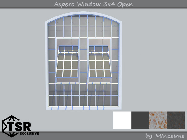 Sims 4 — Aspero Window 3x4 Open by Mincsims — 3 tiles, medium wall 4 swatches