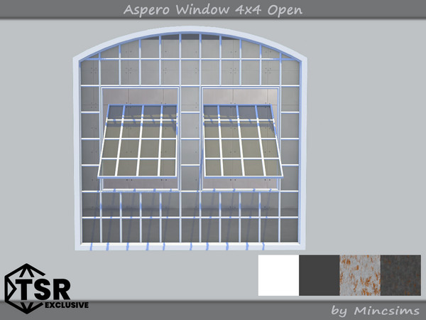 Sims 4 — Aspero Window 4x4 Open by Mincsims — 4 tiles, medium wall 4 swatches