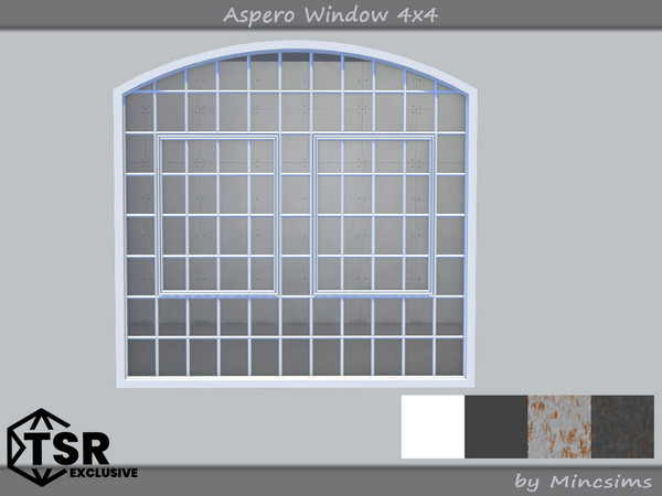 Sims 4 — Aspero Window 4x4 by Mincsims — 4 tiles, medium wall 4 swatches