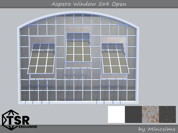 Sims 4 — Aspero Window 5x4 Open by Mincsims — 5 tiles, medium wall 4 swatches