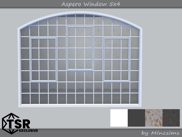 Sims 4 — Aspero Window 5x4 by Mincsims — 5 tiles, medium wall 4 swatches