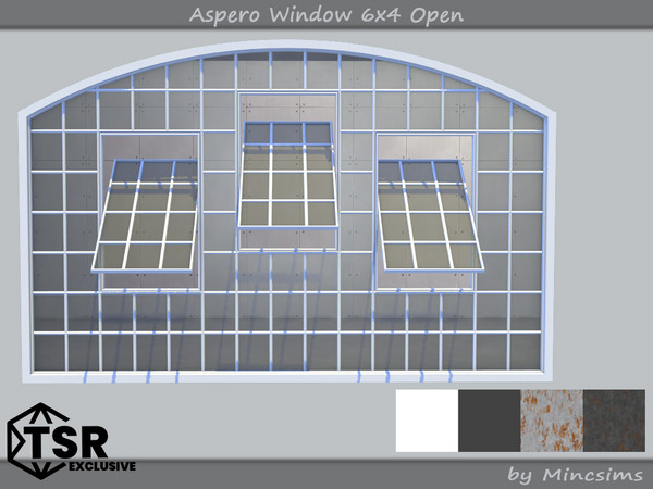 Sims 4 — Aspero Window 6x4 Open by Mincsims — 6 tiles, medium wall 4 swatches