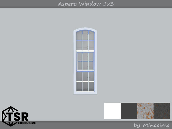 Sims 4 — Aspero Window 1x3 by Mincsims — 1 tile, short wall 4 swatches