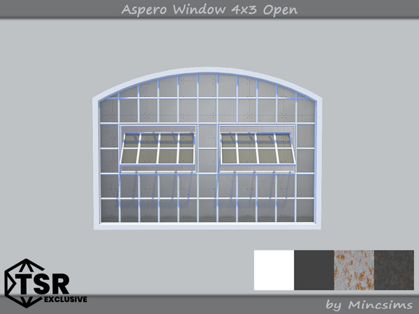 Sims 4 — Aspero Window 4x3 Open by Mincsims — 4 tiles, short wall 4 swatches