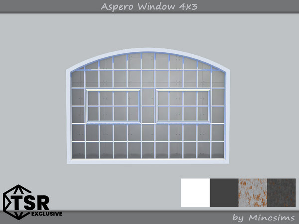 Sims 4 — Aspero Window 4x3 by Mincsims — 4 tiles, short wall 4 swatches