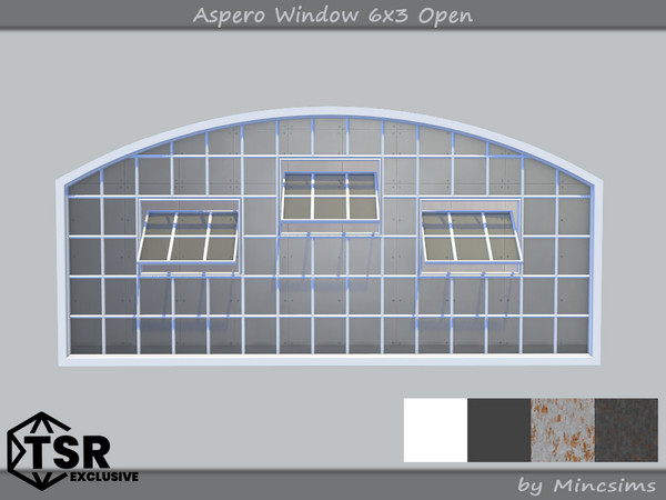 Sims 4 — Aspero Window 6x3 Open by Mincsims — 6 tiles, short wall 4 swatches