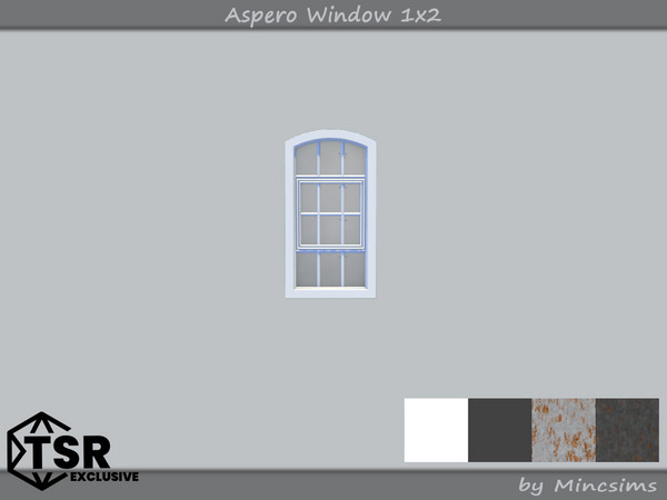 Sims 4 — Aspero Window 1x2 by Mincsims — 1 tile, short wall 4 swatches