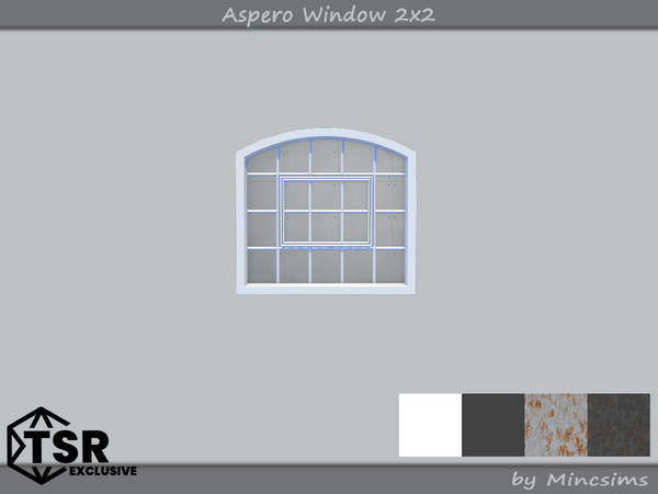 Sims 4 — Aspero Window 2x2 by Mincsims — 2 tiles, short wall 4 swatches