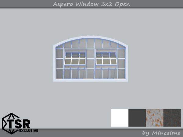 Sims 4 — Aspero Window 3x2 Open by Mincsims — 3 tiles, short wall 4 swatches