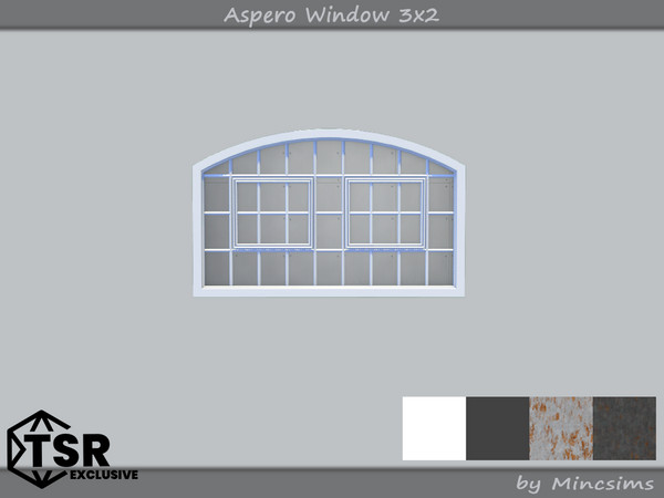 Sims 4 — Aspero Window 3x2 by Mincsims — 3 tiles, short wall 4 swatches