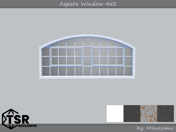 Sims 4 — Aspero Window 4x2 by Mincsims — 4 tiles, short wall 4 swatches